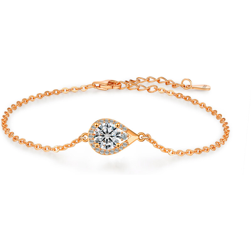 Olivie Stříbrný náramek 1ct 6,5mm MOISSANITE ROSE 9740