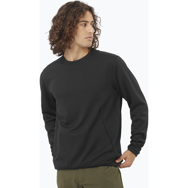 Pánská trekkingová mikina Salomon Motomesh Crewneck deep black