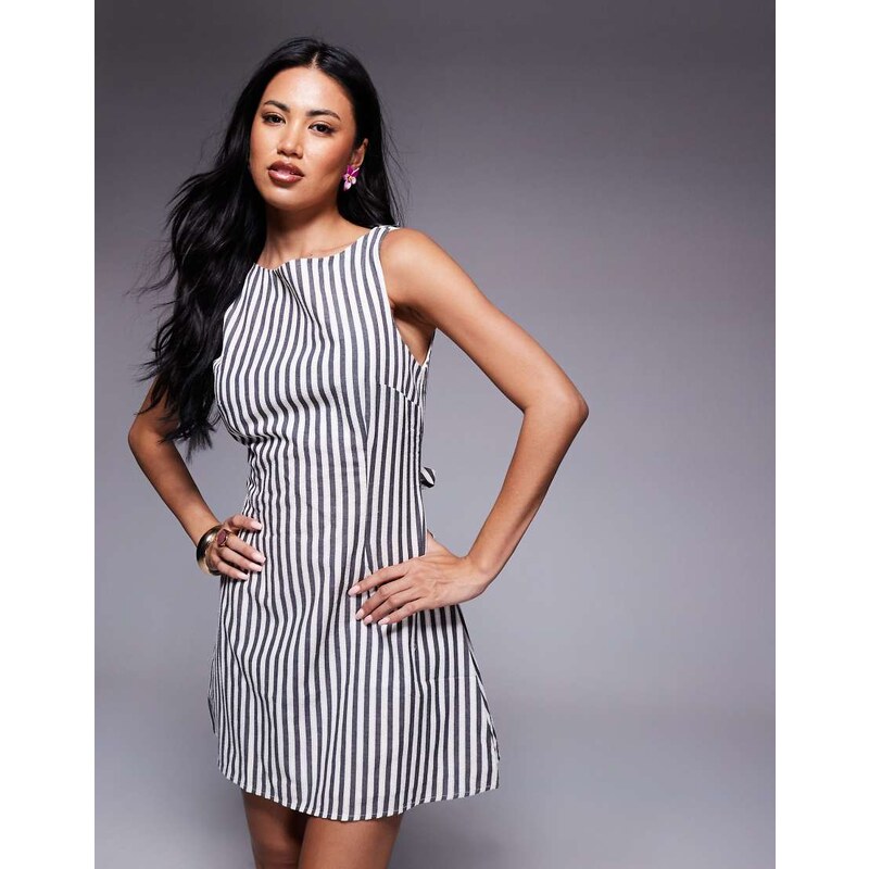 Princess Polly Alfalfa slash neck sleeveless mini dress in grey