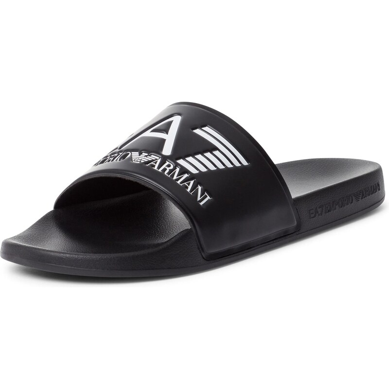 EA7 Emporio Armani Pantofle černá / bílá