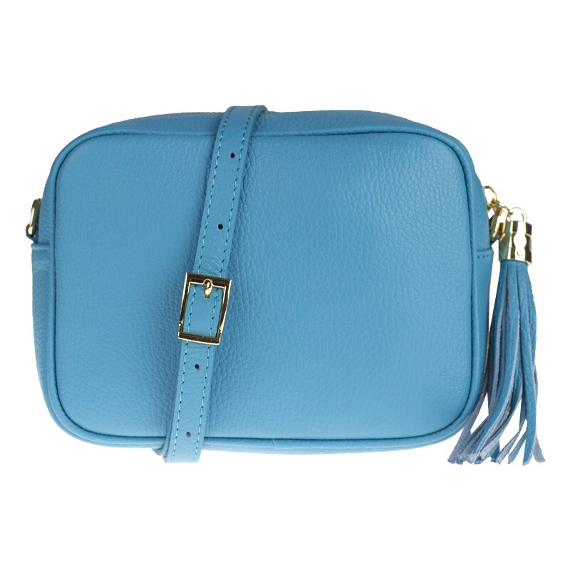 Modrá kožená italská crossbody kabelka Bala Azzura NovaKabelka