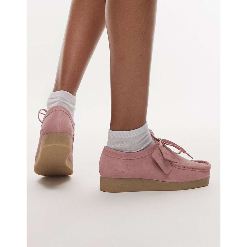 Clarks Wallabee EVOsh shoe in dusty rose suede-Pink 107380062
