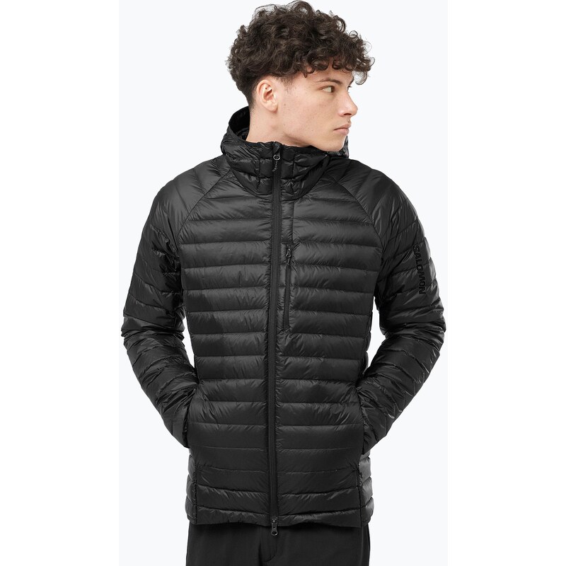 Pánská péřová bunda Salomon Elixir Micro Down Hoodie deep black
