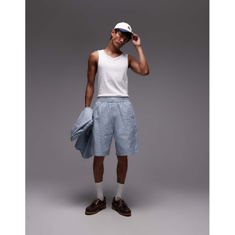 Carhartt WIP toland seersucker regular fit shorts co-ord in blue