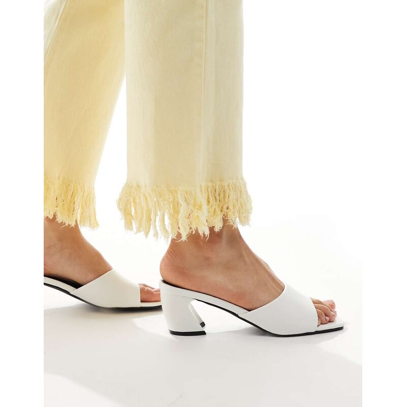RAID Saanvi block heeled mules in white 107908391