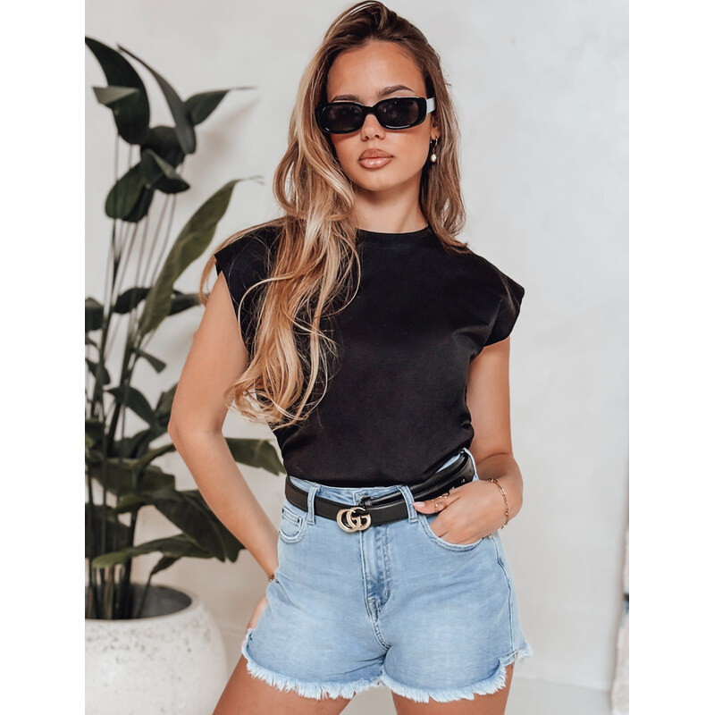 BASIC Stylové dámské džínové kraťasy VIBEJEANS s vysokým pasem Denim 107405643