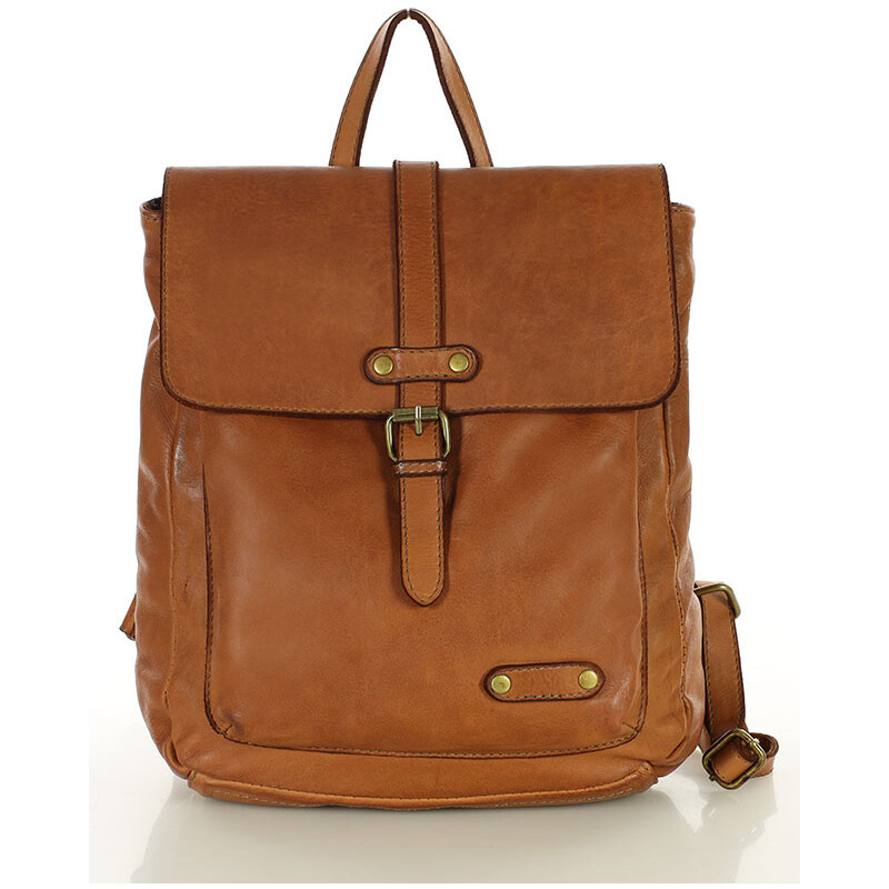 Dámský kožený batoh Mazzini M135 camel 62238478