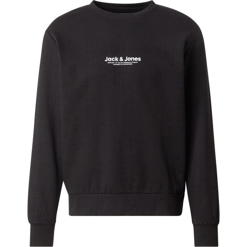 JACK & JONES Mikina JWHVESTERBRO černá / bílá