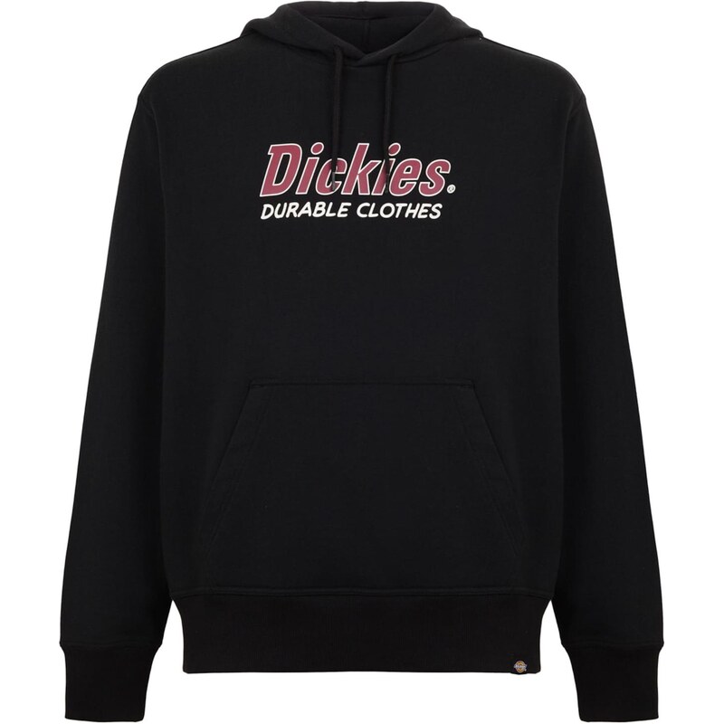 DICKIES Mikina Williston burgundská červeň / černá / bílá