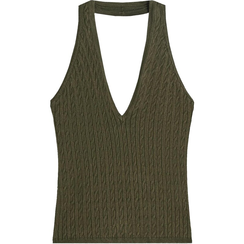 Bershka Kardigany tmavě zelená 109394460