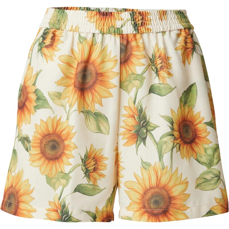 VERO MODA Kalhoty VMBIRDIE citronová / medová / olivová / bílá