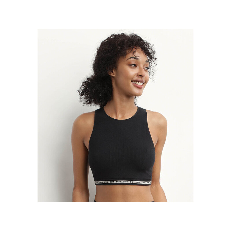 Černá dámská sportovní podprsenka DIM Icons Wirefree Crop top