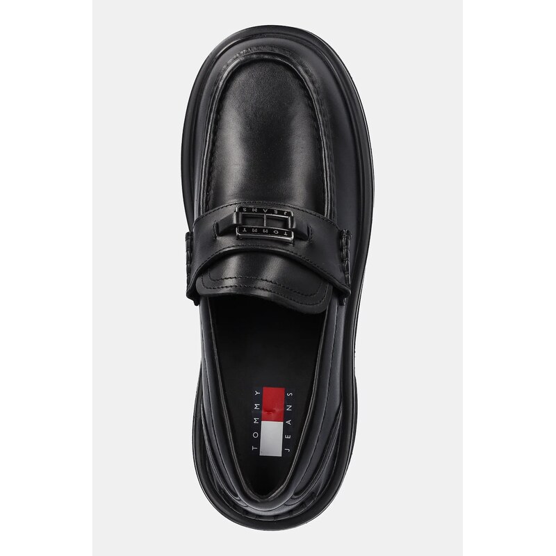 Kožené mokasíny Tommy Jeans TJW CHUNKY HEEL LOAFER