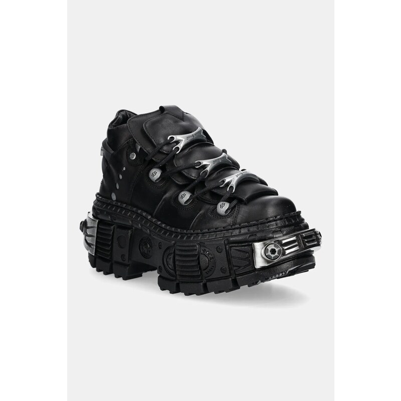 New Rock Kožené tenisky New Rock Crust Negro, Tank Casco Negro