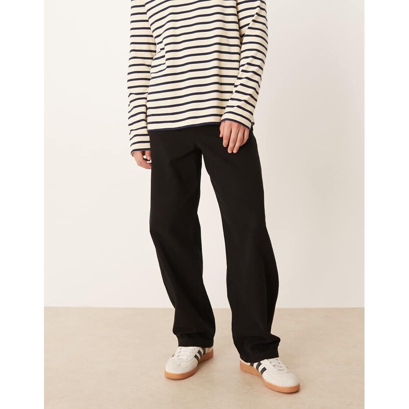 ASOS DESIGN loose straight trousers in black