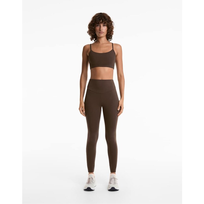 OYSHO Comfortlux high-rise ankle-length leggings in light brown