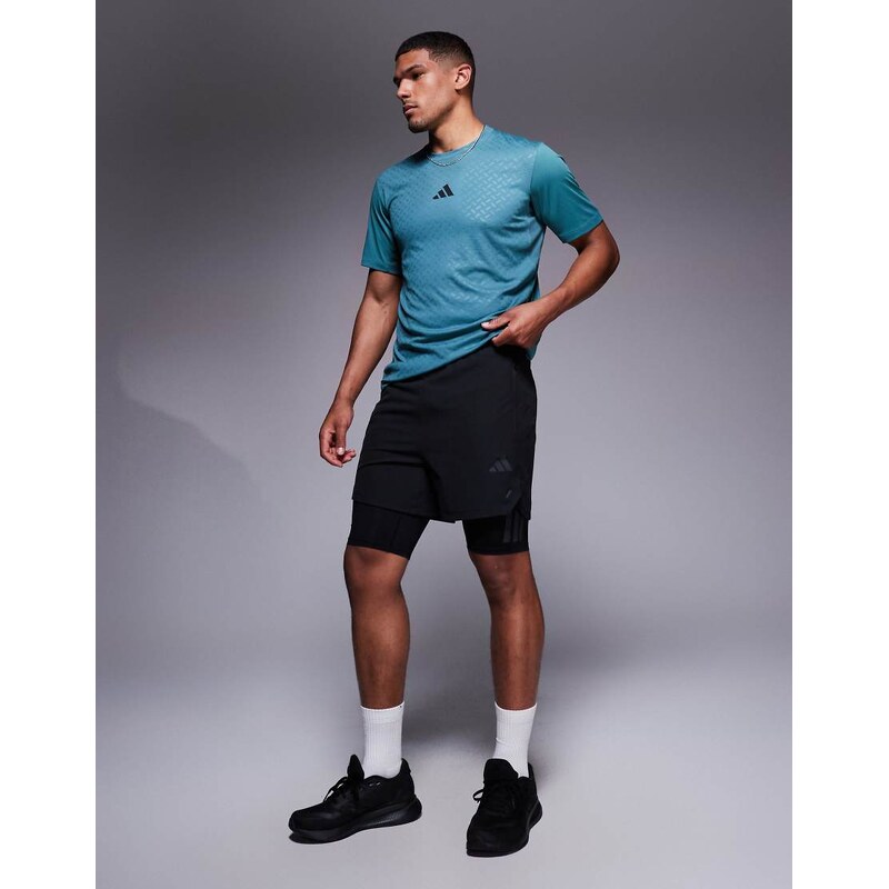 adidas performance adidas Training Power 2in1 shorts in black