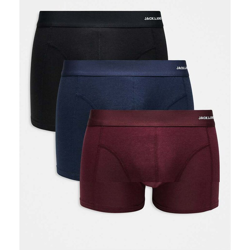 Jack & Jones 3 pack bamboo trunks in multi