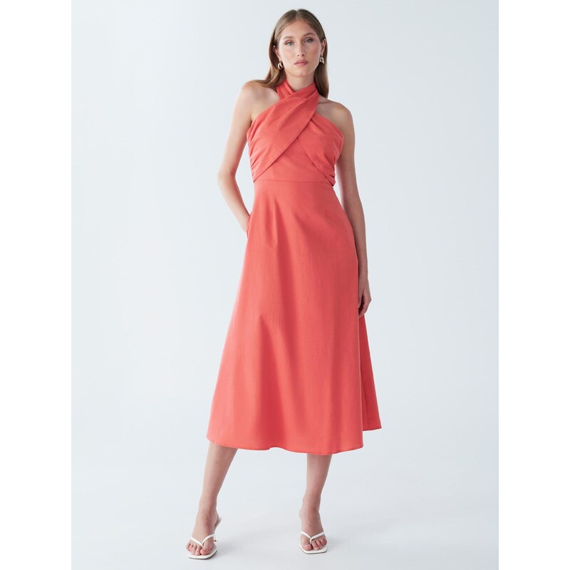 BWLDR Šaty ALORA COTTON MIDI lososová 108359146