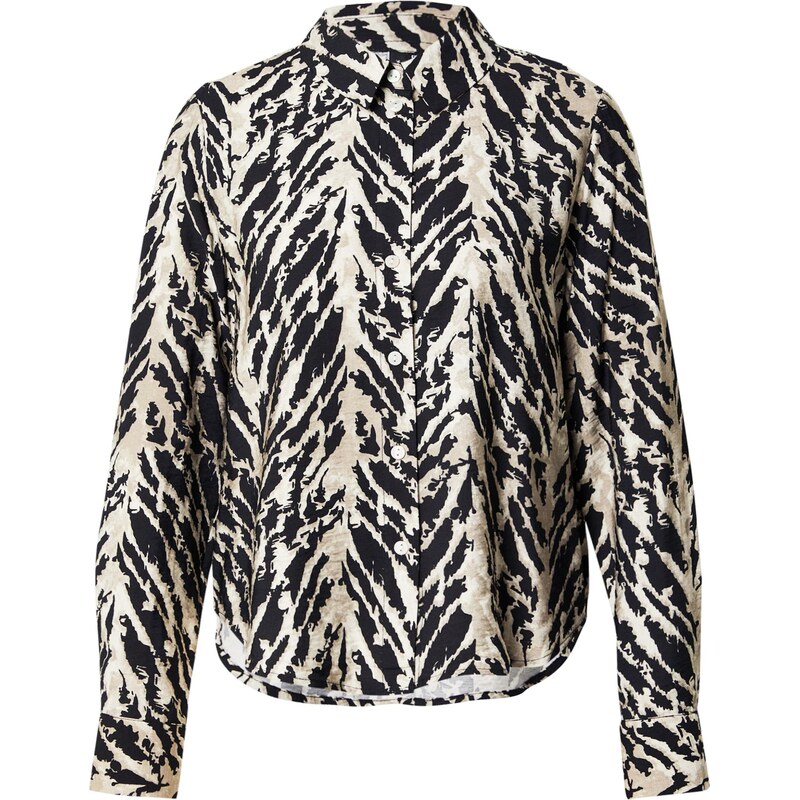 VERO MODA Halenka starobéžová / černá / bílá