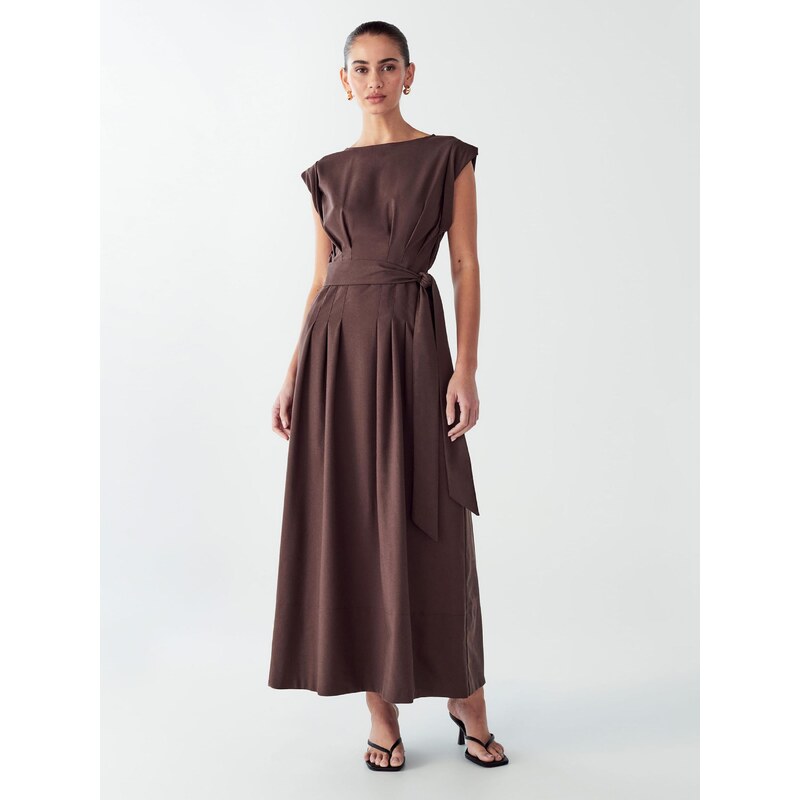 Willa Šaty LECIA MIDI DRESS hnědá