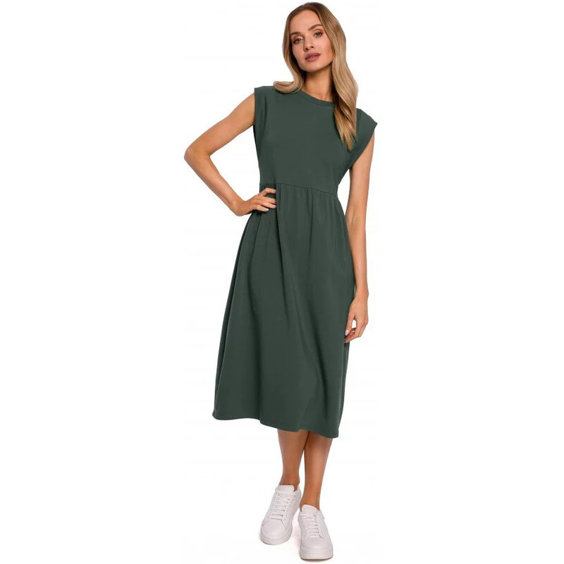 Dámské šaty M581 Tmavě zelená - MOE 107437802