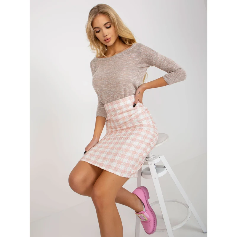 Spódnica LK SD model 21127135 brzoskwiniowy - FPrice