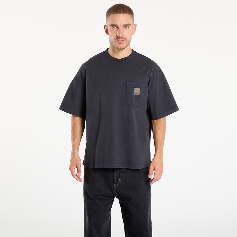 Tričko Carhartt WIP S/S Hudson Pocket T-Shirt Black Chalk Wash