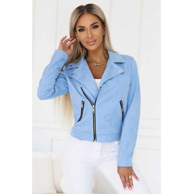 numoco basic 481-3 Suede biker jacket with long sleeves and