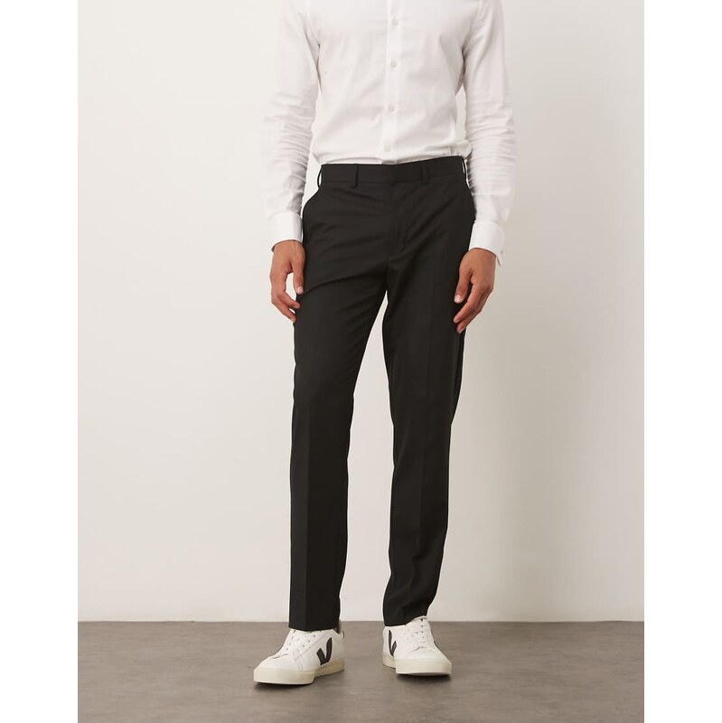 ASOS DESIGN slim suit trouser in black