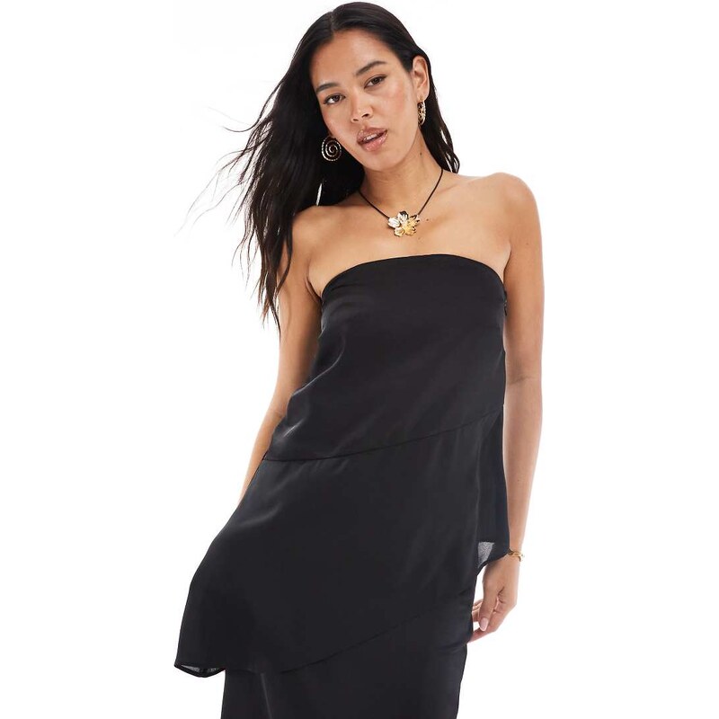 4th & Reckless chiffon bandeau longline asymmetric top co-ord in