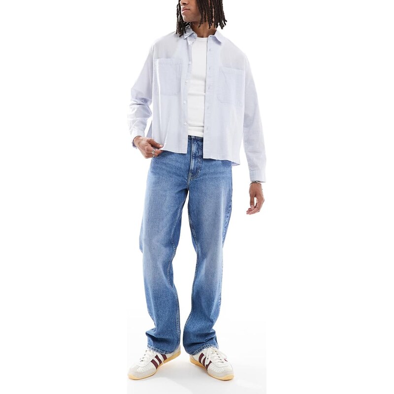 Lee Asher loose straight fit jean in midwash blue