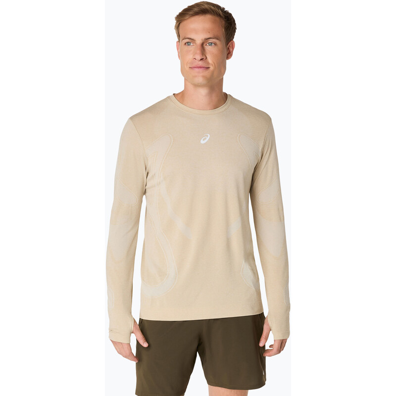 Pánské běžecké tričko Longsleeve ASICS Road Seamless LS cream