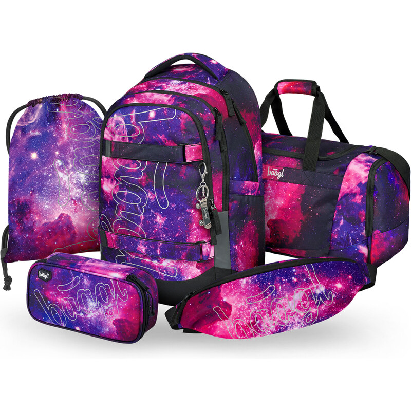BAAGL SET 5 Skate max Galaxy: batoh, penál, sáček, sportovní