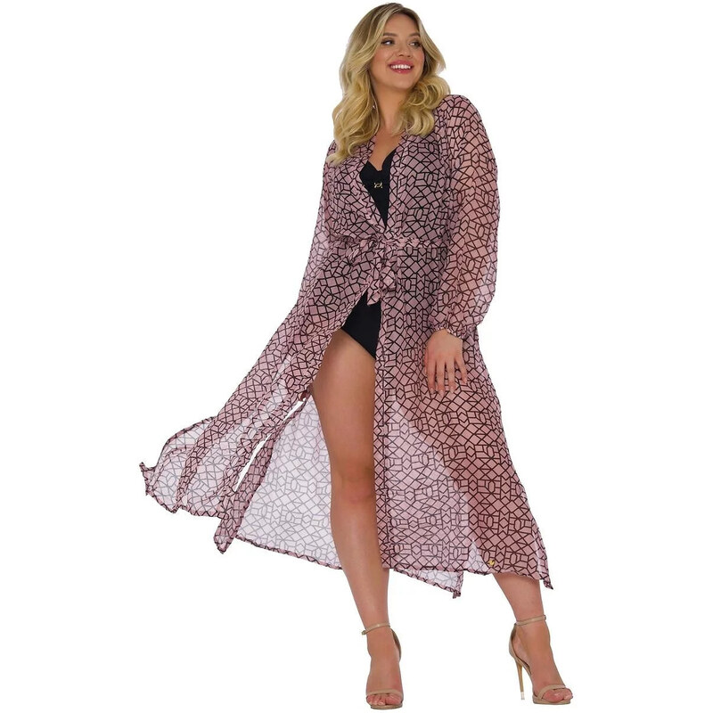 Dámské pareo 14 D81SZ růžová vzor - Self 107450748