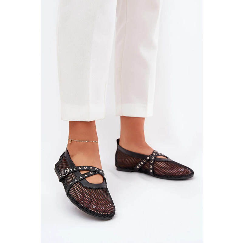 SWEET SHOES Balerinky P-1416 černé - Step in style