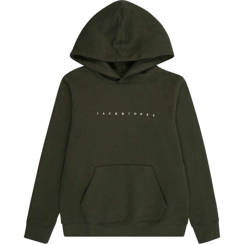 Jack & Jones Junior Mikina JJEStar tmavě zelená / bílá