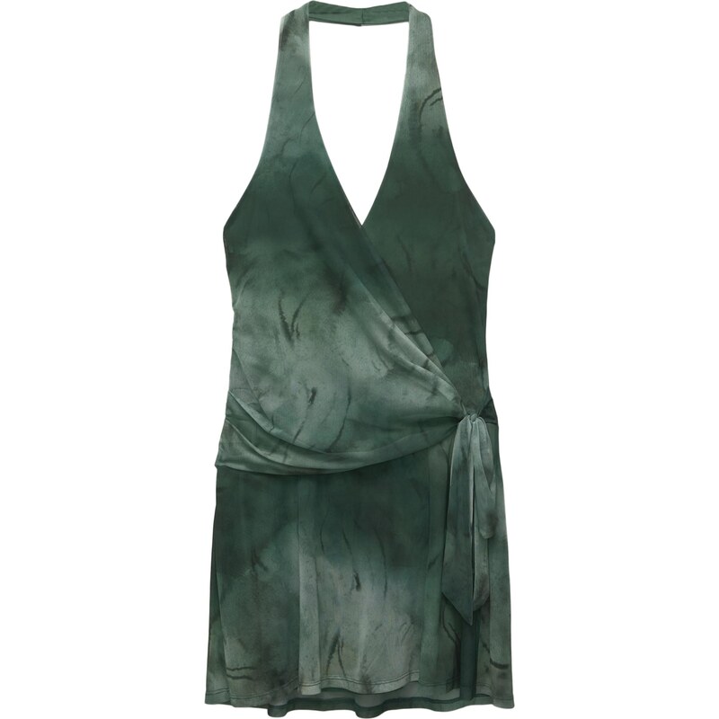 Pull&Bear Šaty mátová / tmavě zelená
