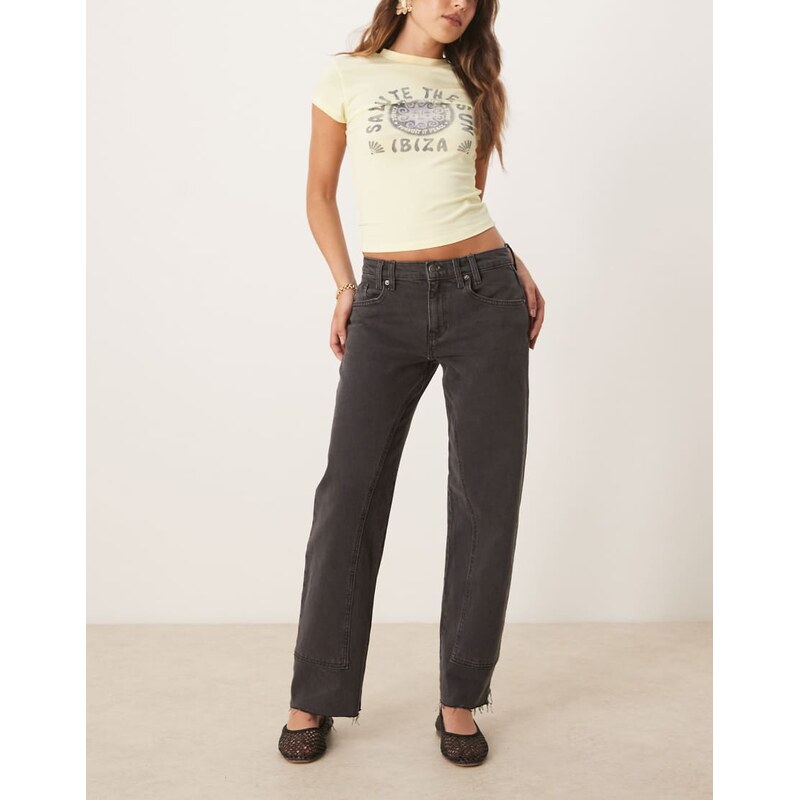 Free People risk taker mid rise straight leg jeans in washed