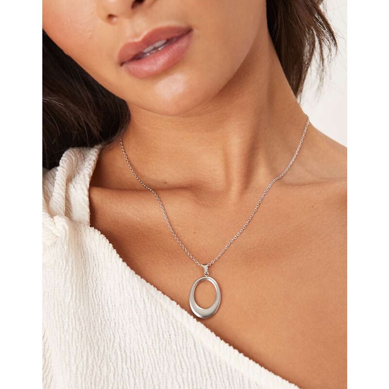Lost Souls stainless steel cutout large pendant necklace in silver 107460158