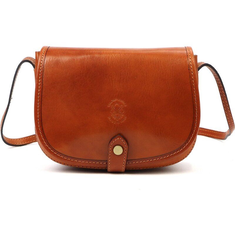Kožená crossbody kabelka Florence 49-1 koňaková