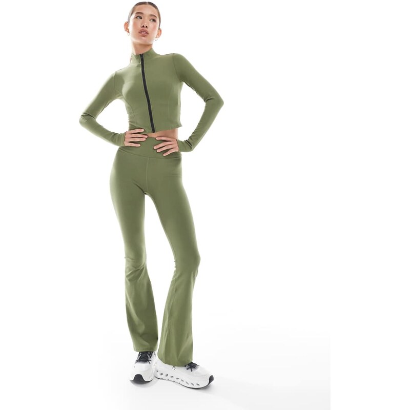 WeWoreWhat active low rise bootcut leggings in olive-Green
