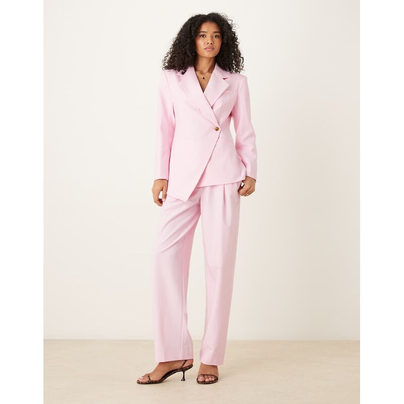 ASOS DESIGN tailored straight leg trousers co-ord in pink 107496261