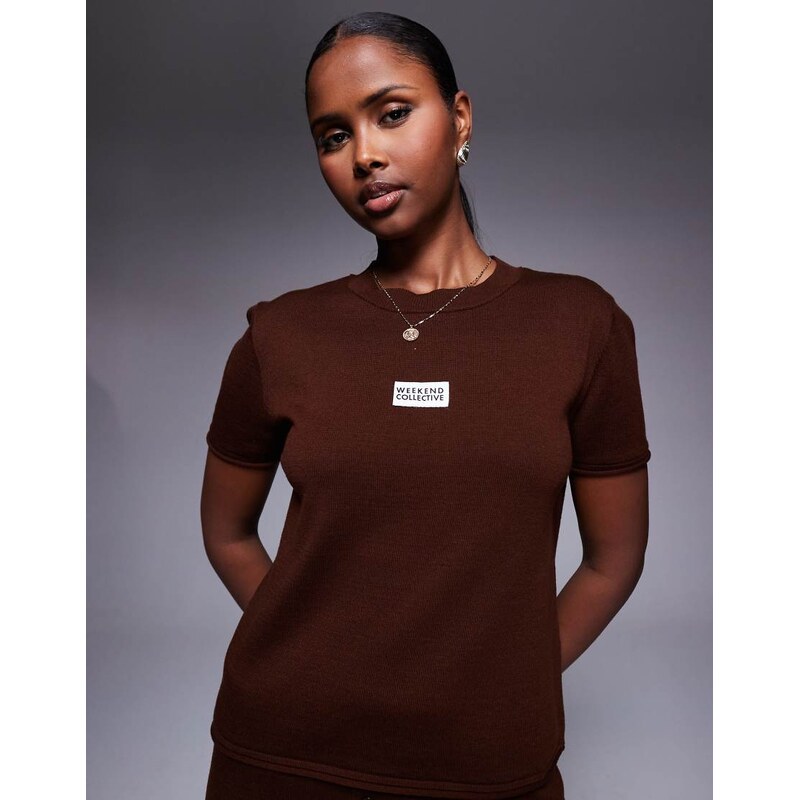 ASOS Weekend Collective Weekend Collective co-ord knitted t-shirt in 107496310
