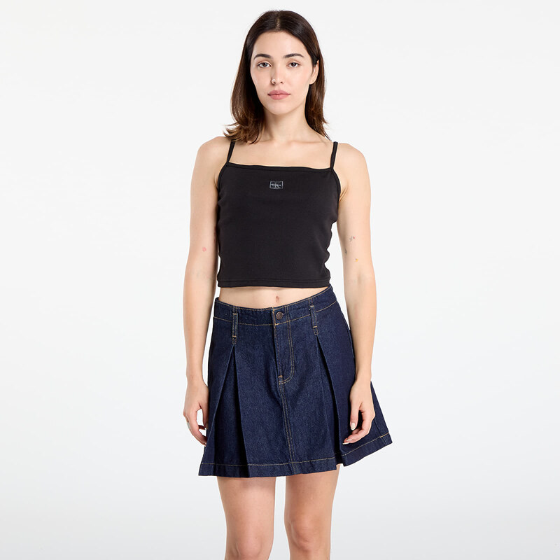 Tílko Calvin Klein Jeans Woven Label Rib Crop Black XL