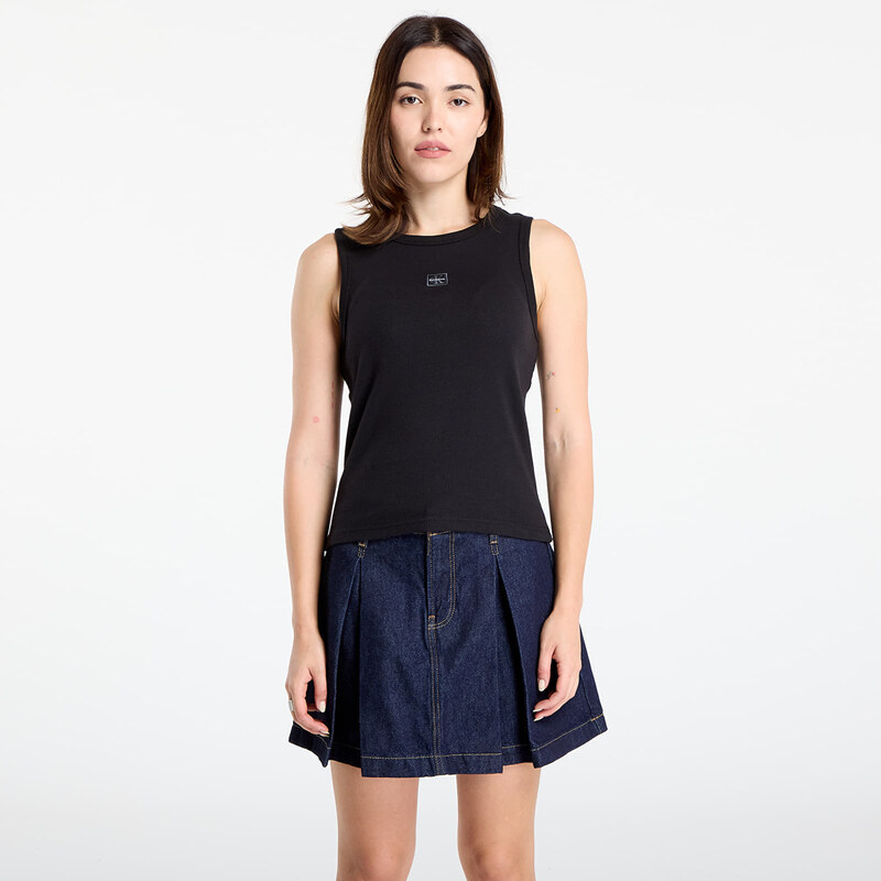 Tílko Calvin Klein Jeans A - Woven Label 2X2 Tank Top Black XS