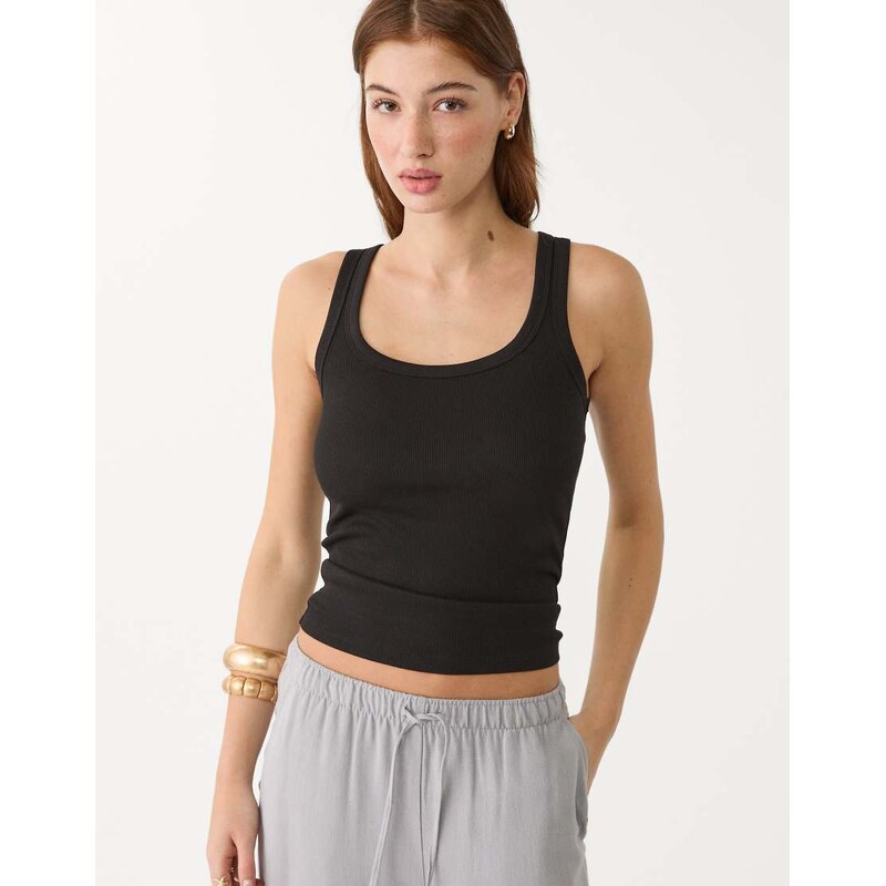 Stradivarius strappy top in black 107497833