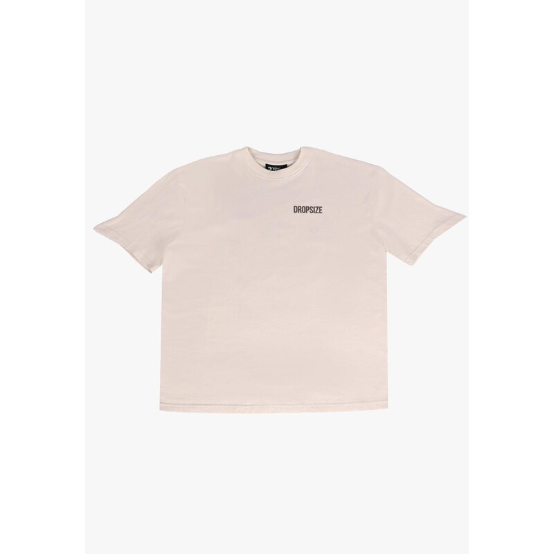 Dropsize Tričko krémová / hnědá