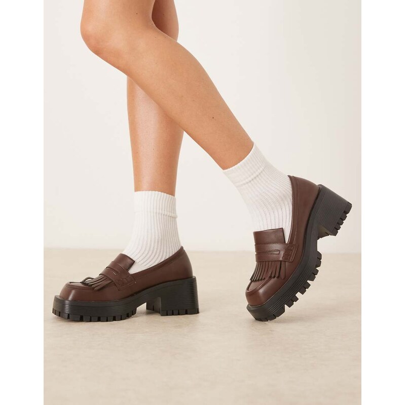 RAID Vamika chunky loafers in brown 107514442