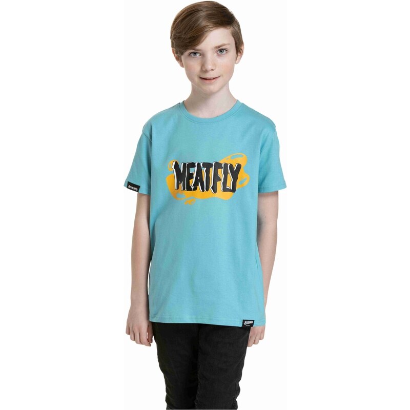 Meatfly dětské tričko Fleck Mint | Modrá | 100% bavlna